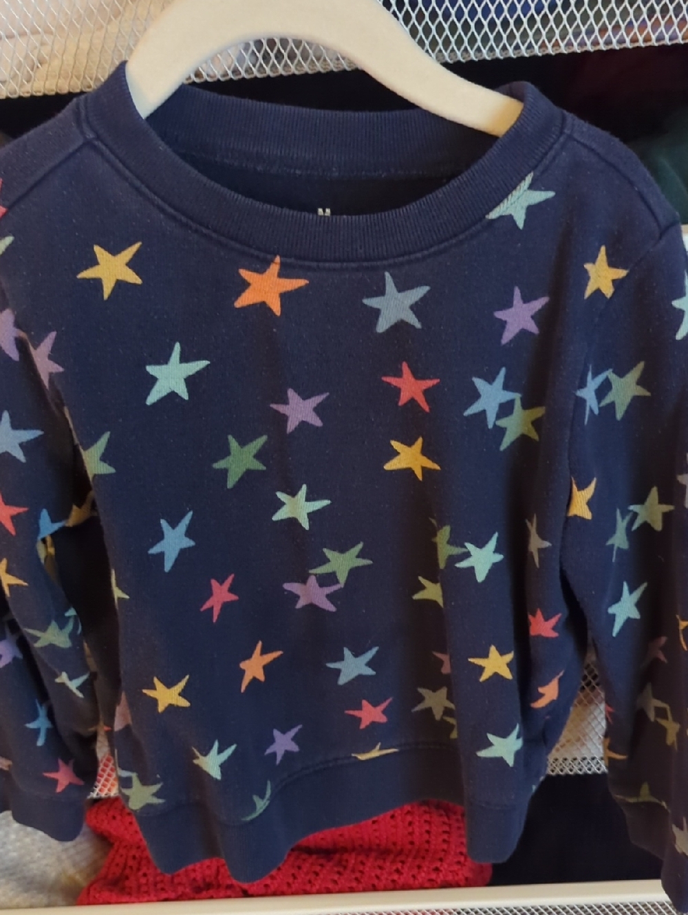 Primary Cotton Navy Sweatshirt with Multicolor Star Print
